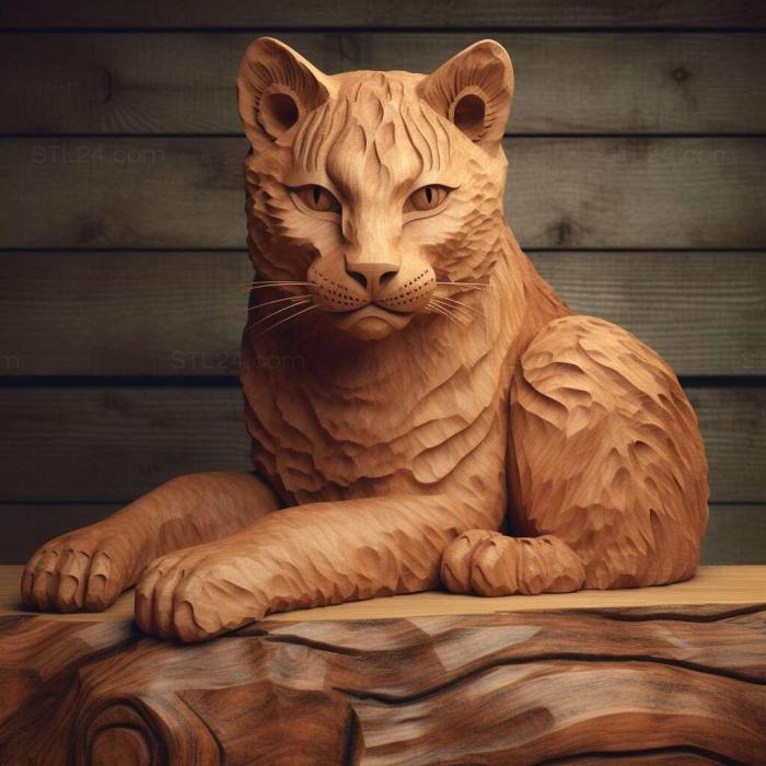 Nature and animals (Cheetoh cat 4, NATURE_5076) 3D models for cnc